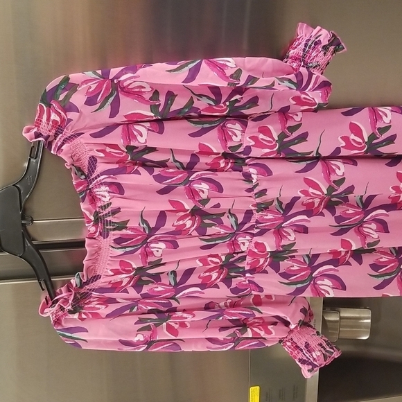 💕WAYF💕 Off Shoulder Shoulder Maxi Dress ~ Pink Birds of Paradise XS (*No Belt) - Picture 11 of 16